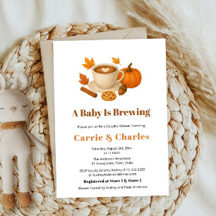 Invitation Citrouille Spice Automne Café Boissons Baby shower