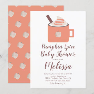 Invitation Citrouille Spice Café Campfire Mug Baby shower d'a