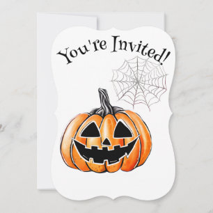 Invitation Citrouille & Spider Web Halloween Party