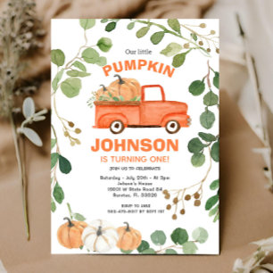 Invitation Citrouille Truck Party Automne Citrouille Annivers