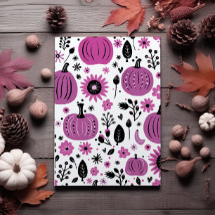 Invitation Citrouille violette et fleurs d'automne pour Thank