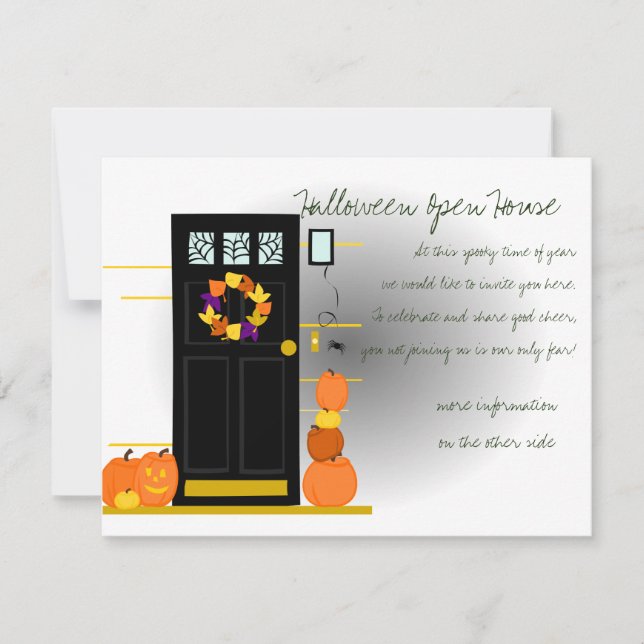 Invitation Citrouilles à la porte (Devant)