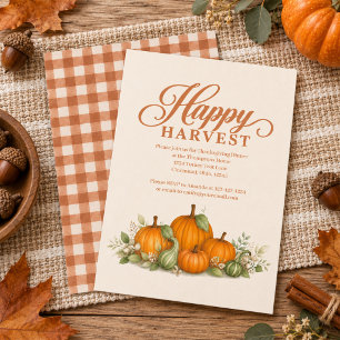 Invitation Citrouilles d'automne à l'aquarelle Joyeuse récolt