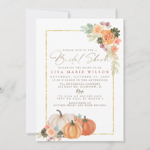 Invitation Citrouilles de Cactus Orange Rustique Shower de Ma
