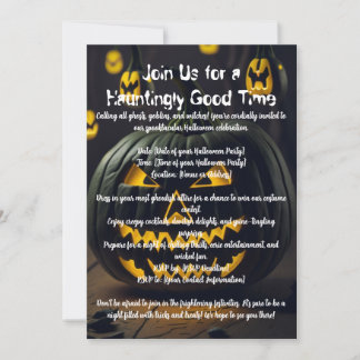 Invitation Citrouilles d'Halloween
