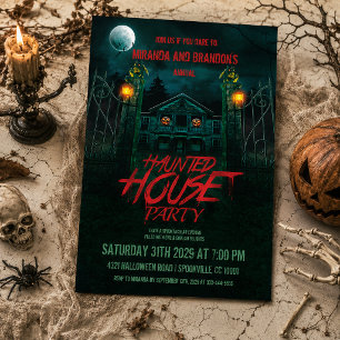 Invitation Citrouilles effrayantes Maison hantée Halloween