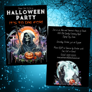 Invitation Citrouilles Faucheuses et Fête d'Halloween au Cime