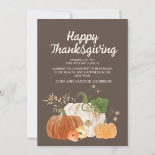Invitation Citrouilles Marron Orange de Thanksgiving Automne