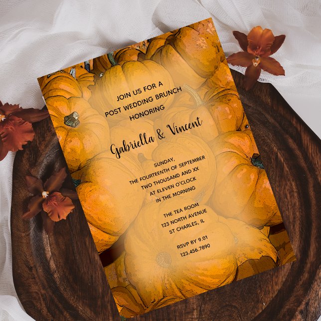 Invitation Citrouilles Orange d'Automne Après-Mariage Brunche (Créateur téléchargé)