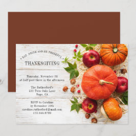 Invitation Citrouilles rustiques de Friendsgiving | Thanksgiv