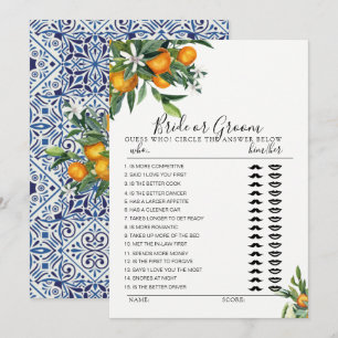 Invitation Citrus Bride ou Groom jeu entièrement modifiable c