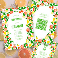 Citrus Celebration CUSTOM QR Code BABY SHOWER