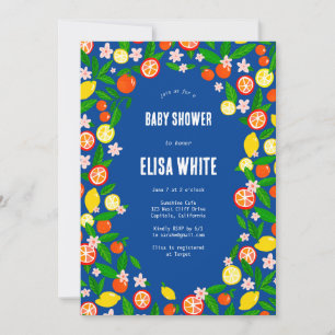 Invitation Citrus Celebration CUSTOM QR Code BABY SHOWER
