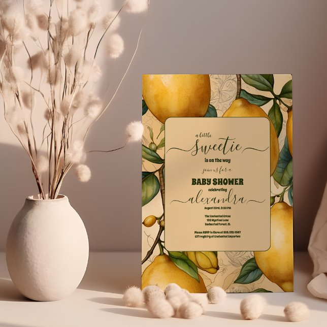 Invitation Citrus citron Baby shower neutre (Créateur téléchargé)