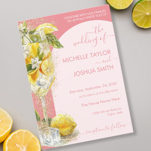 Invitation Citrus citron Limoncello Destination été Mariage