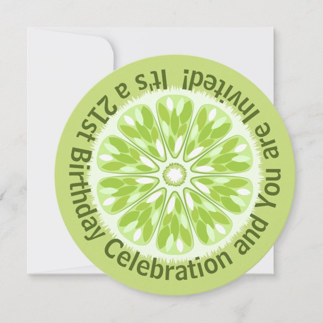 Invitation Citrus coloré Trancher Lime Anniversaire (Devant)