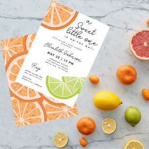 Invitation Citrus doux Baby shower moderne