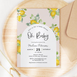 Invitation Citrus Été Citron thème Baby shower
