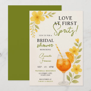 Invitation Citrus Floral Spritz thème Fête des mariées