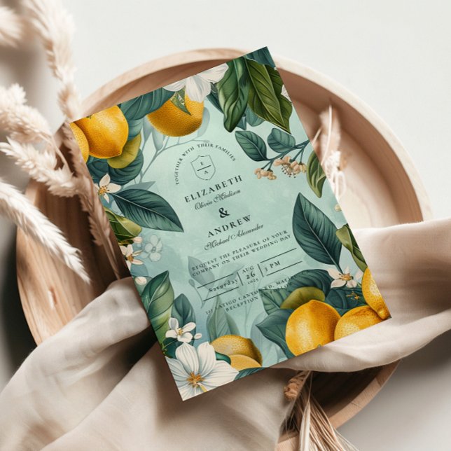 Invitation Citrus Garden Botanical Wedding (Créateur téléchargé)