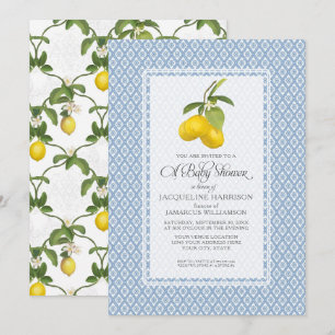 Invitation Citrus Garden Lemon Trellis Baby shower Motif 