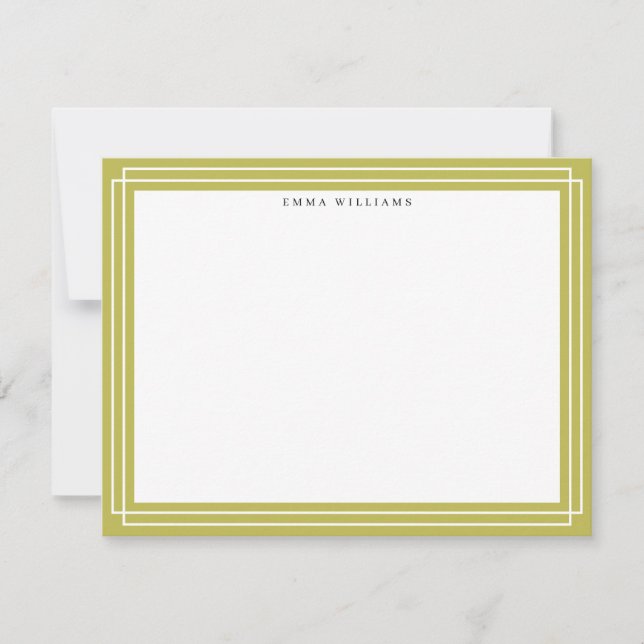 Invitation Citrus Green Frame Note Card (Devant)