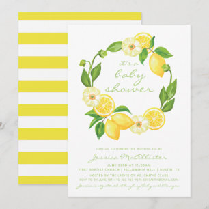 Invitation Citrus jaune Baby shower Unisex