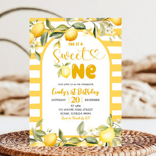 Invitation Citrus Lemon Thème Sweet Un Premier Anniversaire