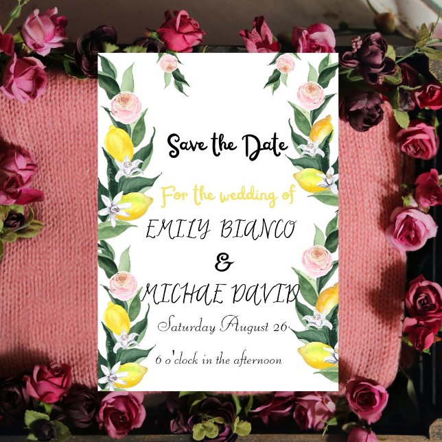 Invitation Citrus Lemon Wedding Yellow Lemon  (Créateur téléchargé)