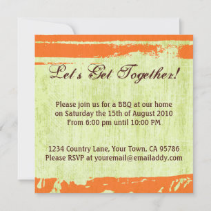 Invitation Citrus Pop Design BBQ Dîner