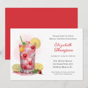 Invitation Citrus Red Fruit Drink Cocktail Fête des mariées