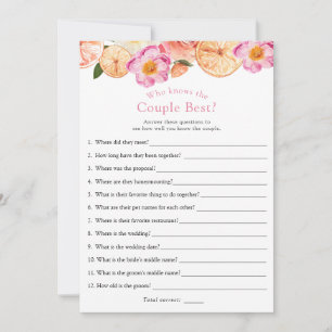 Invitation Citrus Rose Il A Dit, Elle A Dit Fête des mariées