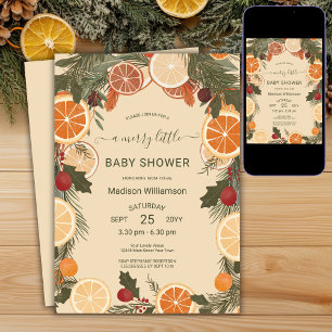 Invitation Citrus séché moderne Joyeux petit Baby shower