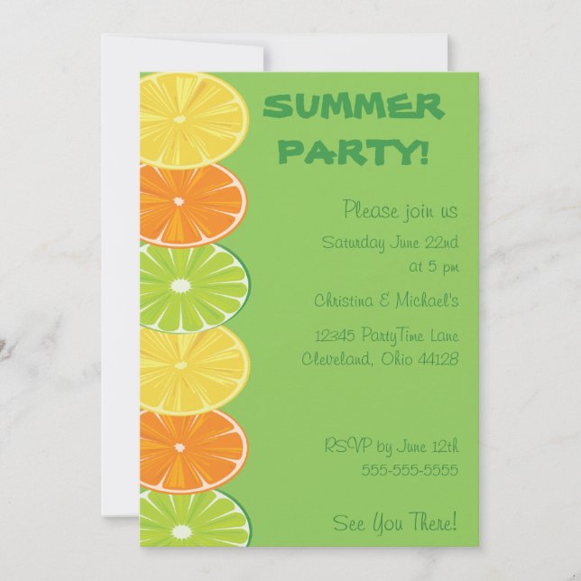 Invitation Citrus Splash (Devant)
