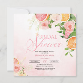 Invitation Citrus Thème Fruit Rose Fête des mariées Florale