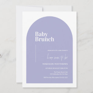 Invitation Clair violet minimal Arc Baby shower de Brunch béb