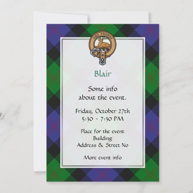 Invitation Clan Blair Crest (Devant)