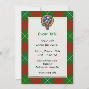 Invitation Clan Bruce Crest sur la chasse Tartan