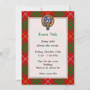 Invitation Clan Bruce Crest sur Tartan