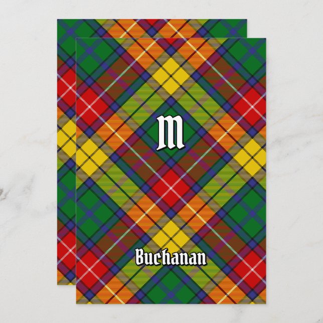 Invitation Clan Buchanan Tartan (Devant / Derrière)