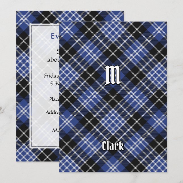Invitation Clan Clark Tartan (Devant / Derrière)