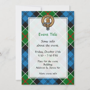Invitation Clan Colquhoun Crest sur Tartan