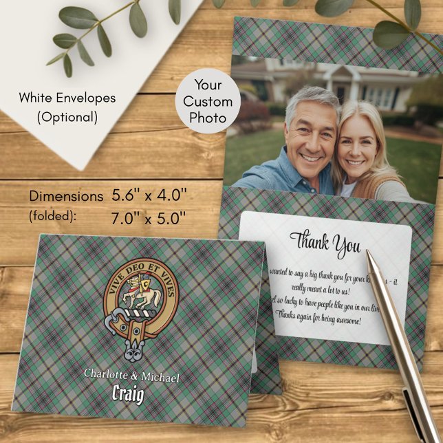 Invitation Clan Craig Crest over Tartan (Créateur téléchargé)