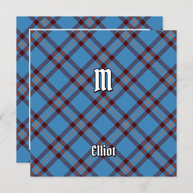 Invitation Clan Elliot Tartan antique (Devant / Derrière)