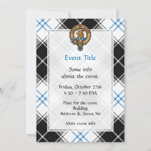 Invitation Clan Forbes Crest sur la robe Tartan