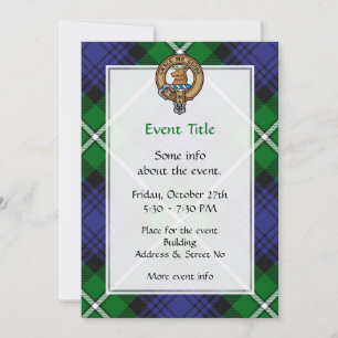 Invitation Clan Forbes Crest sur Tartan