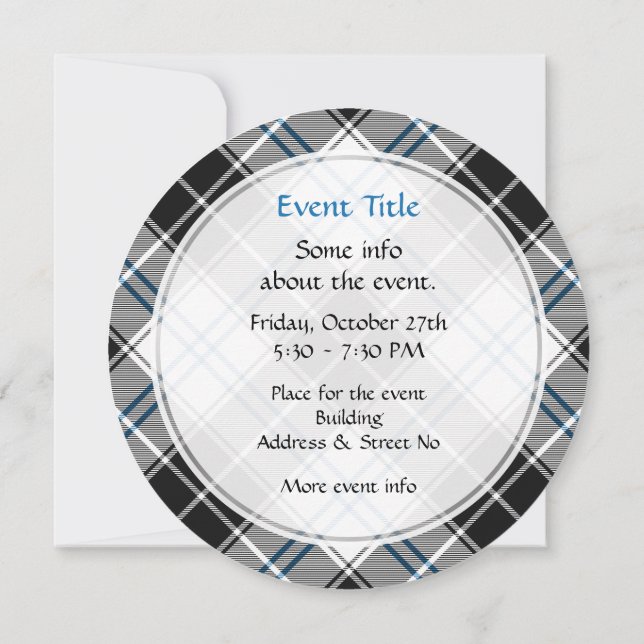 Invitation Clan Forbes robe Tartan (Dos)