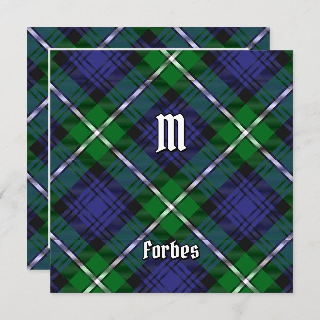 Invitation Clan Forbes Tartan (Devant / Derrière)