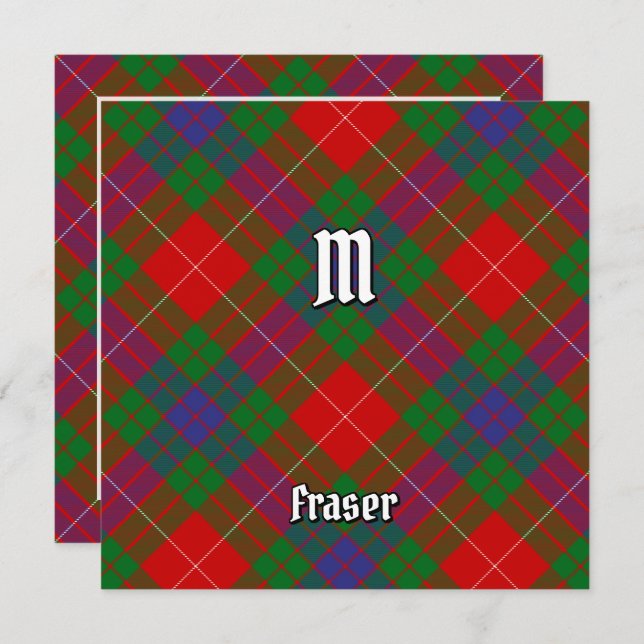 Invitation Clan Fraser Tartan (Devant / Derrière)
