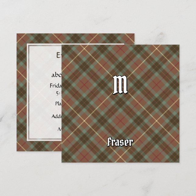 Invitation Clan Fraser Tartan de chasse Patinée (Devant / Derrière)